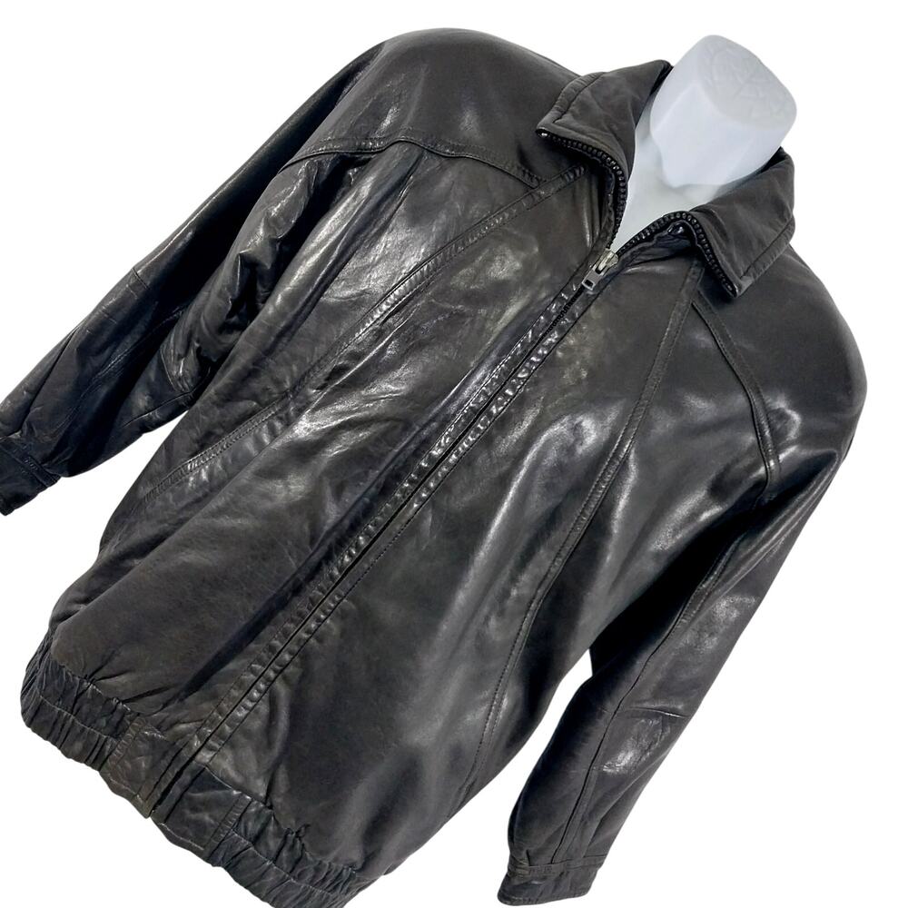 ANDREW MARC! SOFT, SUPPLE BLACK GENUINE LEATHER BOMBER STYLE JACKET, COAT! SZ S